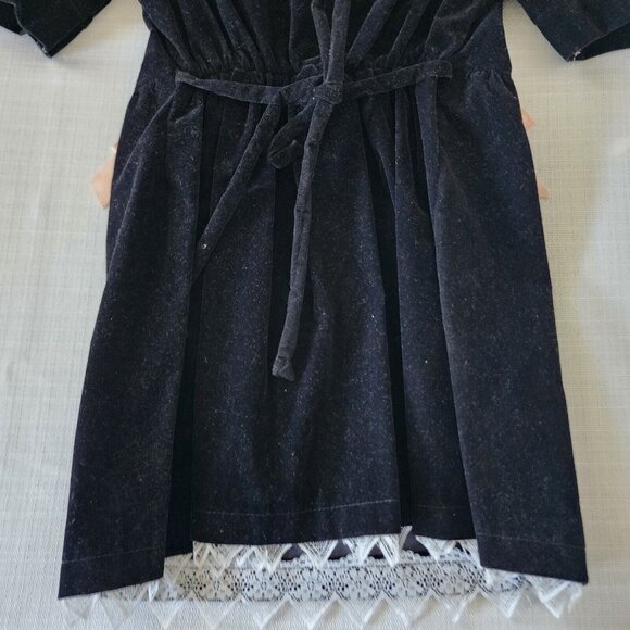 Vintage Celeste Originals 6X Girls Velvet Black Dress White Bib Holiday ILGWU - Picture 5 of 5